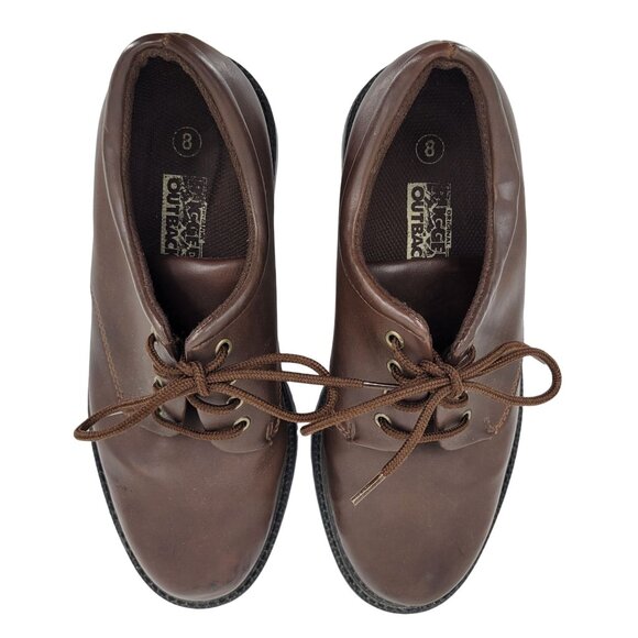 Rugged Outback Mens Size 8 Brown Lace-Up Synthetic Leather Shoes - Picture 2 of 9